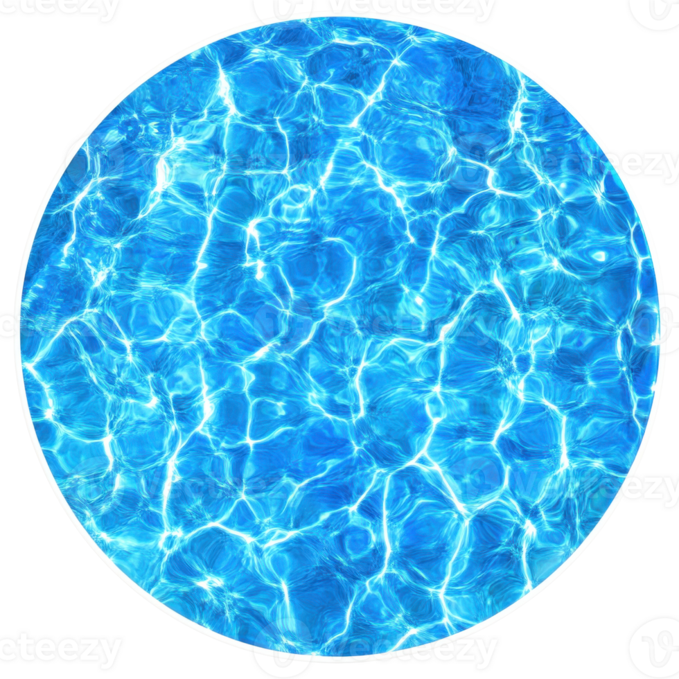 Water surface in a circle on transparent background png