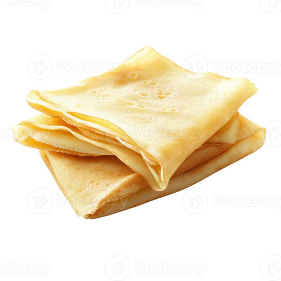 Folded crepe stack view on transparent background png