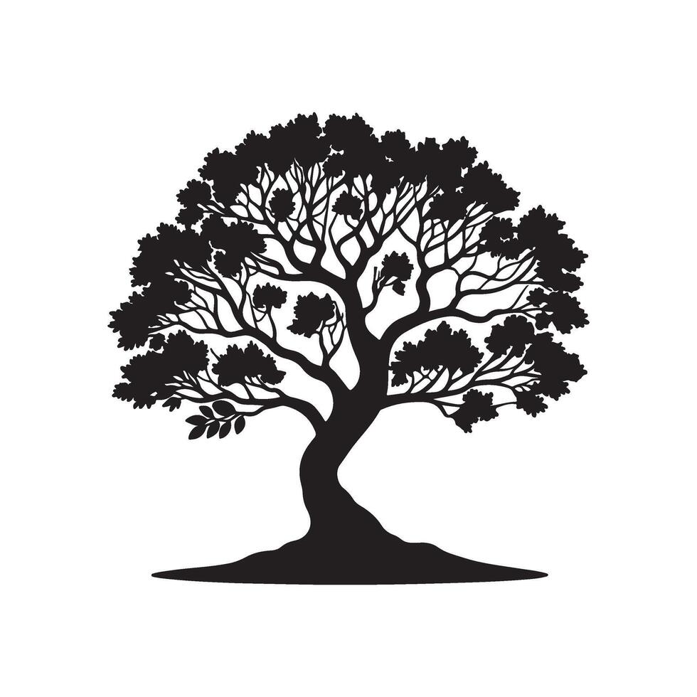 a black and white silhouette of a tree vector
