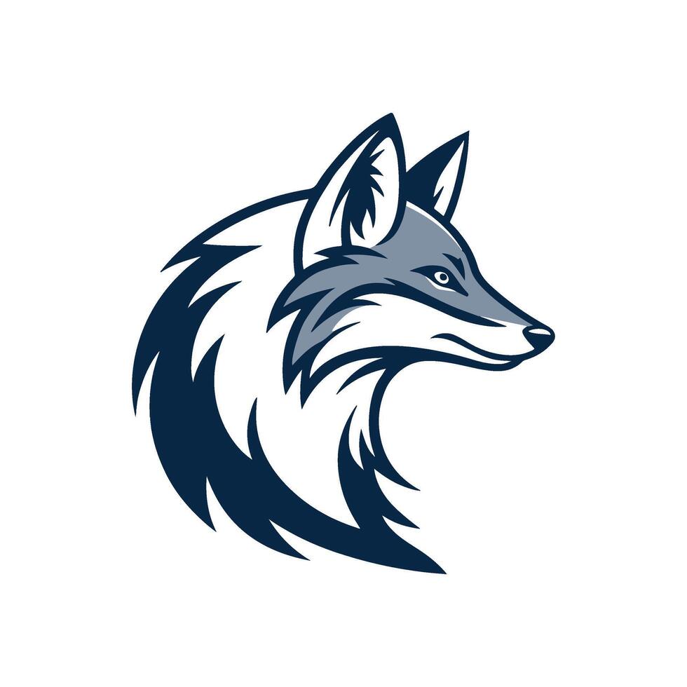 a fox head logo on a white background vector