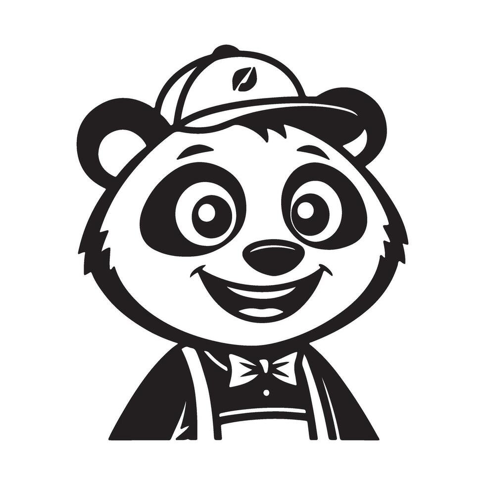 a cartoon panda bear wearing a hat and apron vector