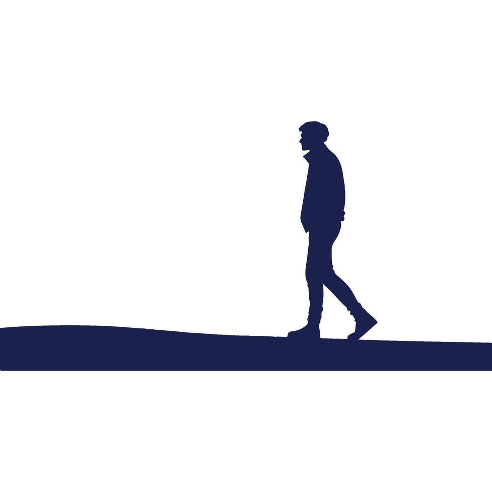 silhouette of man walking on the beach illustration vector