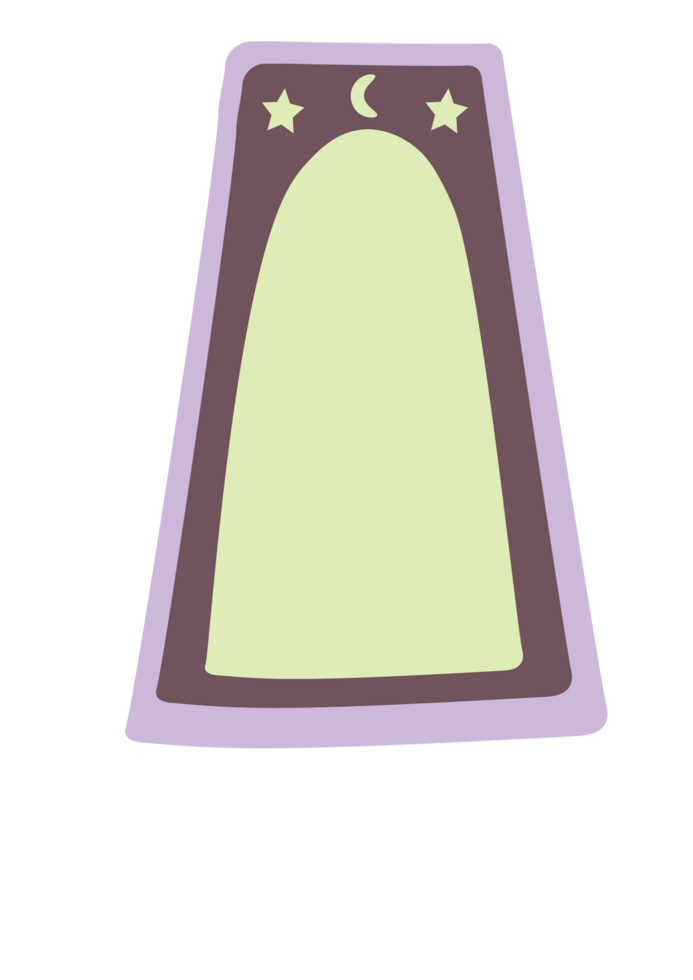 A cartoon of a moon and stars on a card png