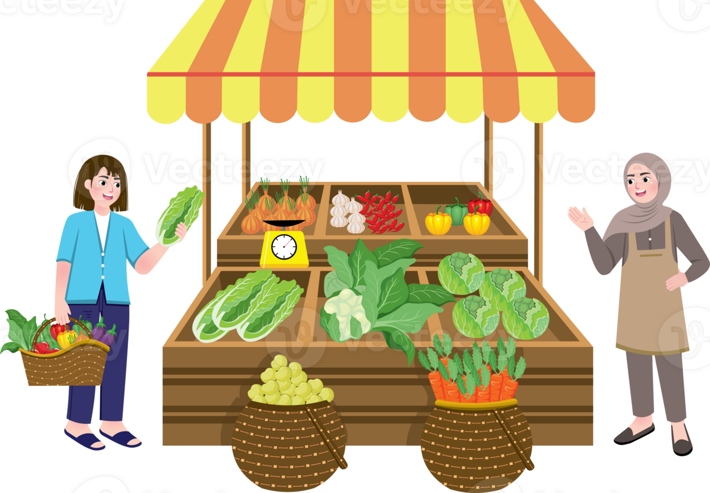 Indonesian Farmers Market. Local Market Vegetables. png