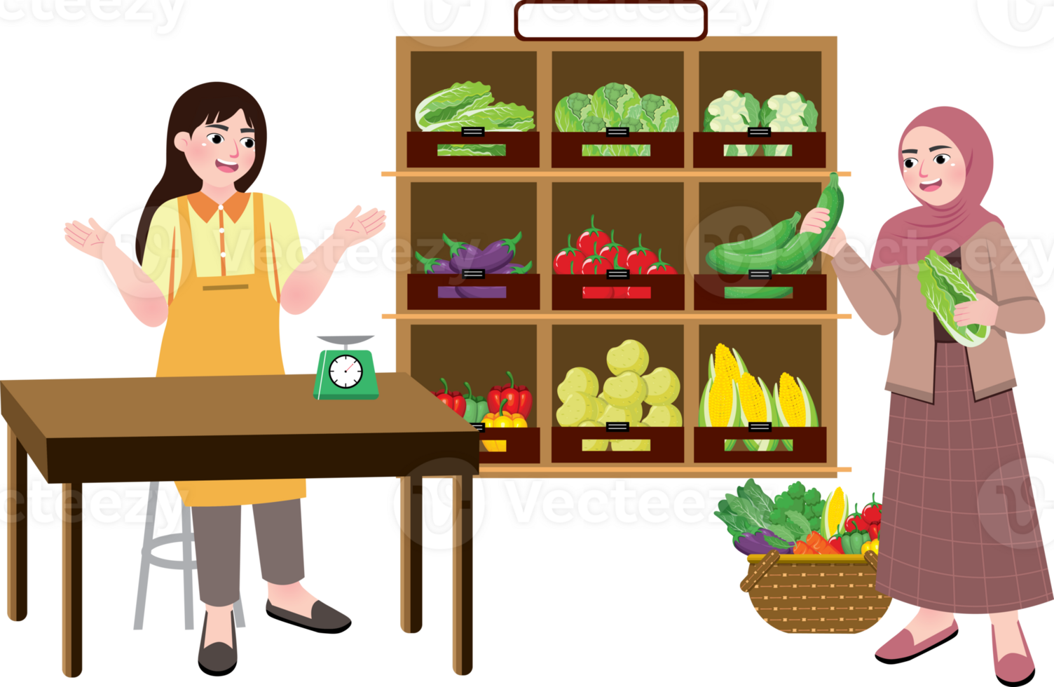 Mother shopping in supermarket. Grocery Shopping. Housewife Monthly Lifestyle. png