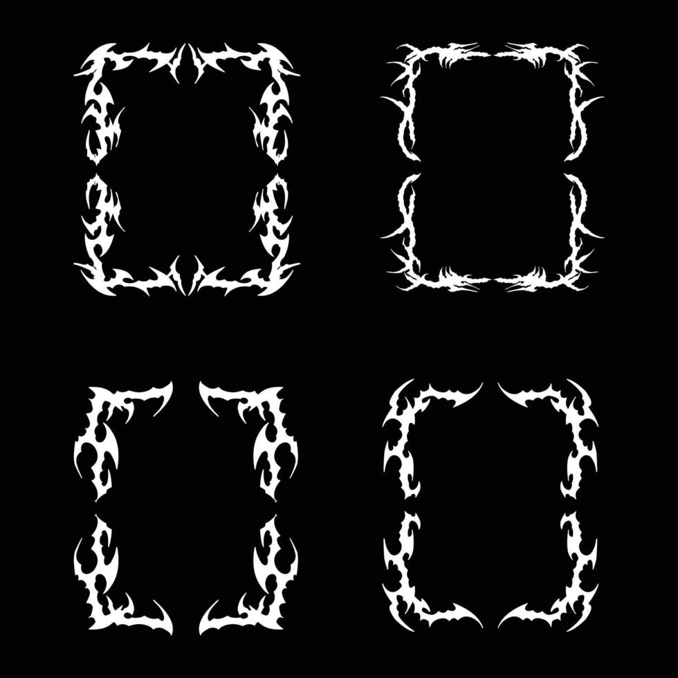 Minimalist Tribal Fire Borders Collection for Design Assets vector