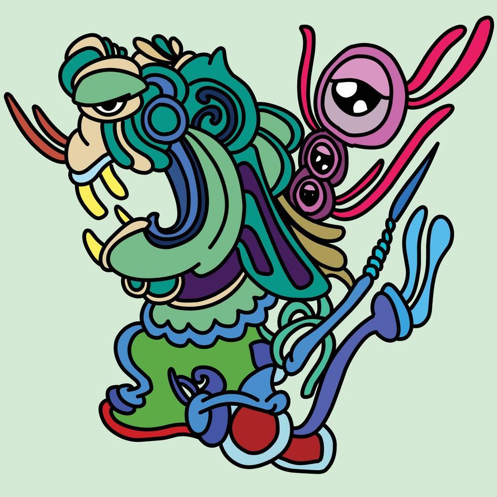 A cheerful doodle showcasing a variety of blooming flowers vector