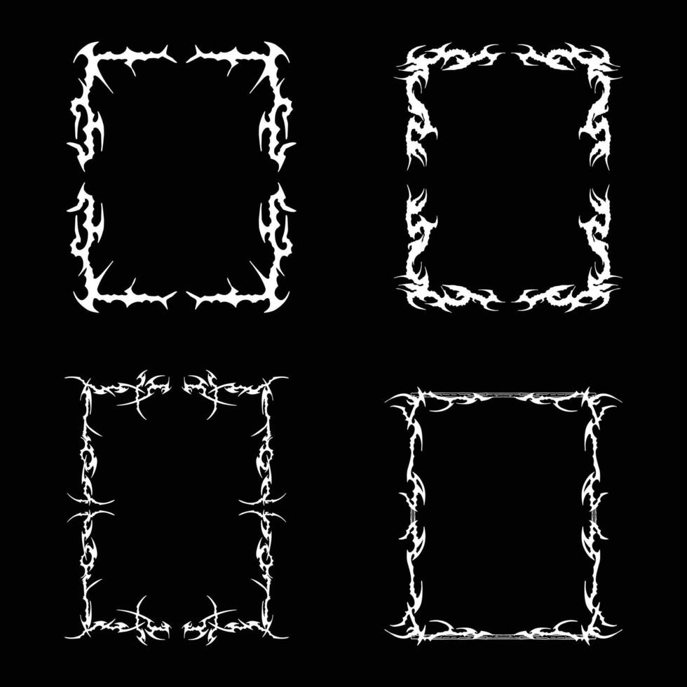 Grunge Style Burning Edge Frames Bundle for Creatives vector