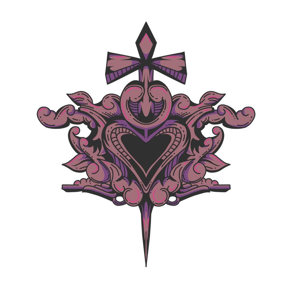 design tattoo hearth artwork vector