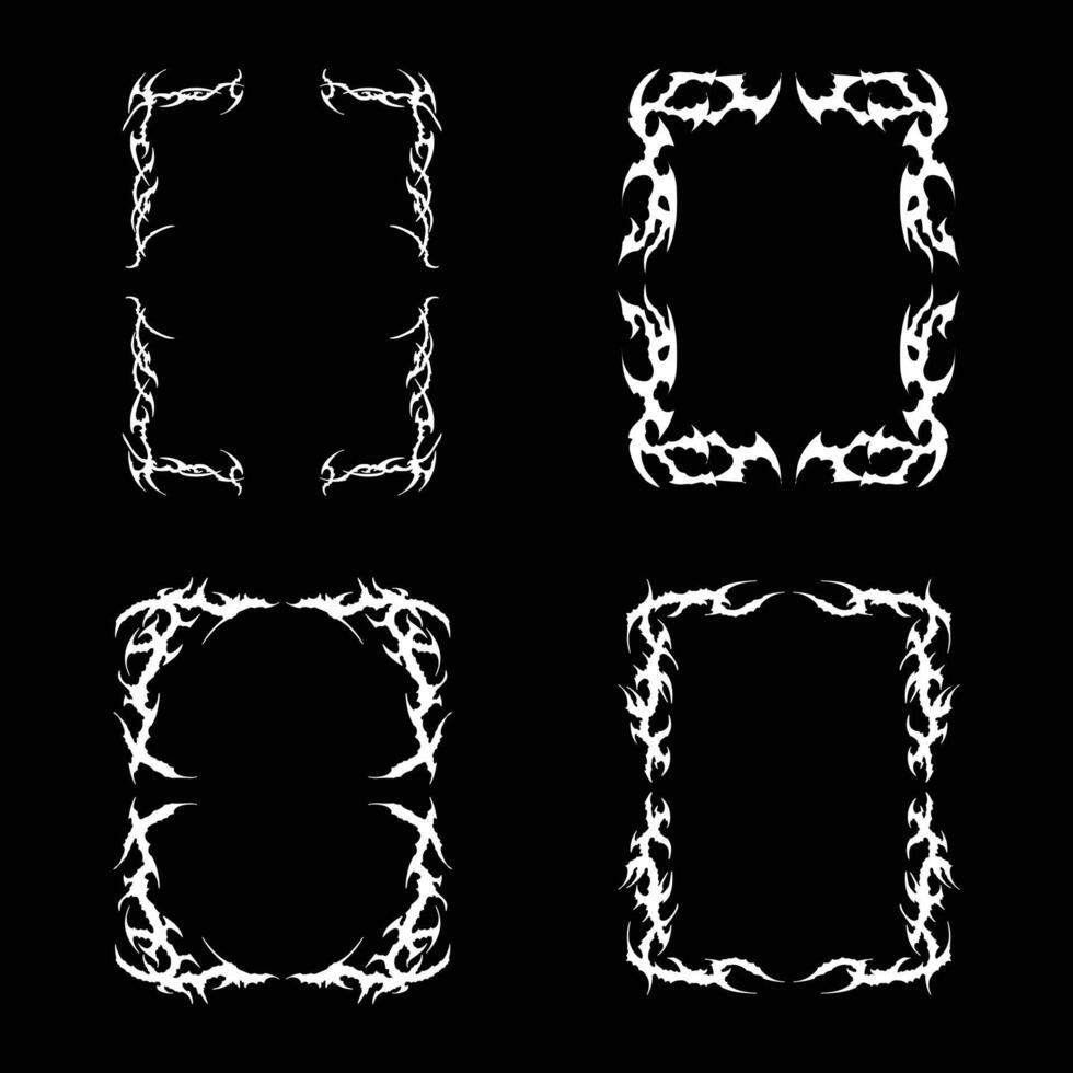 Square Shape Burning Edges Collection for Edgy Aesthetic Projects vector