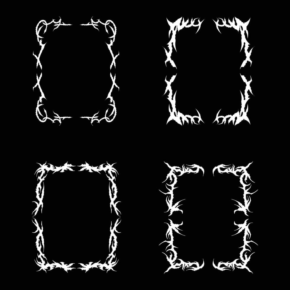 Grungy Abstract Flame Frames Bundle vector