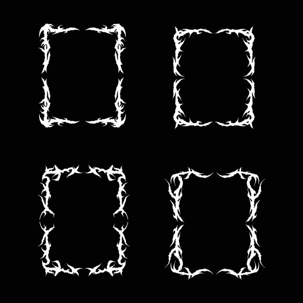 Unique Ink Flame Square Frame Set for Print and Web Use vector