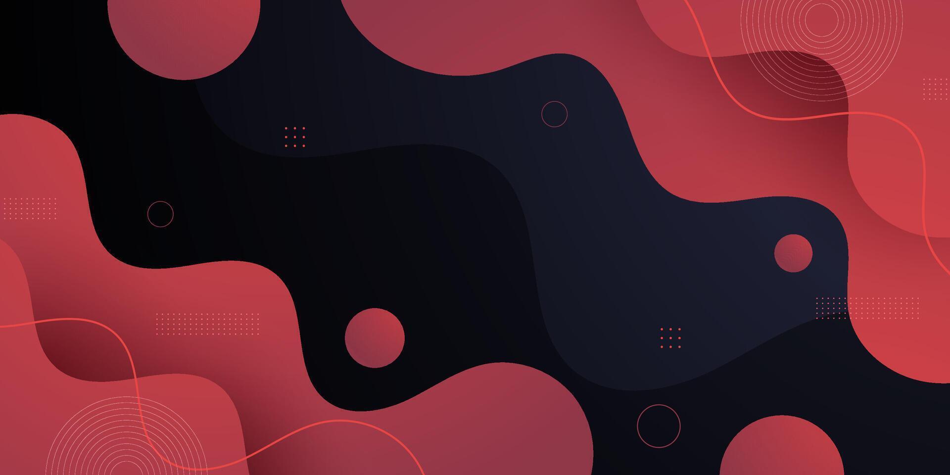 Abstract dark wave banner background. Trendy colorful brown wave shapes fluid pattern on dark background. vector