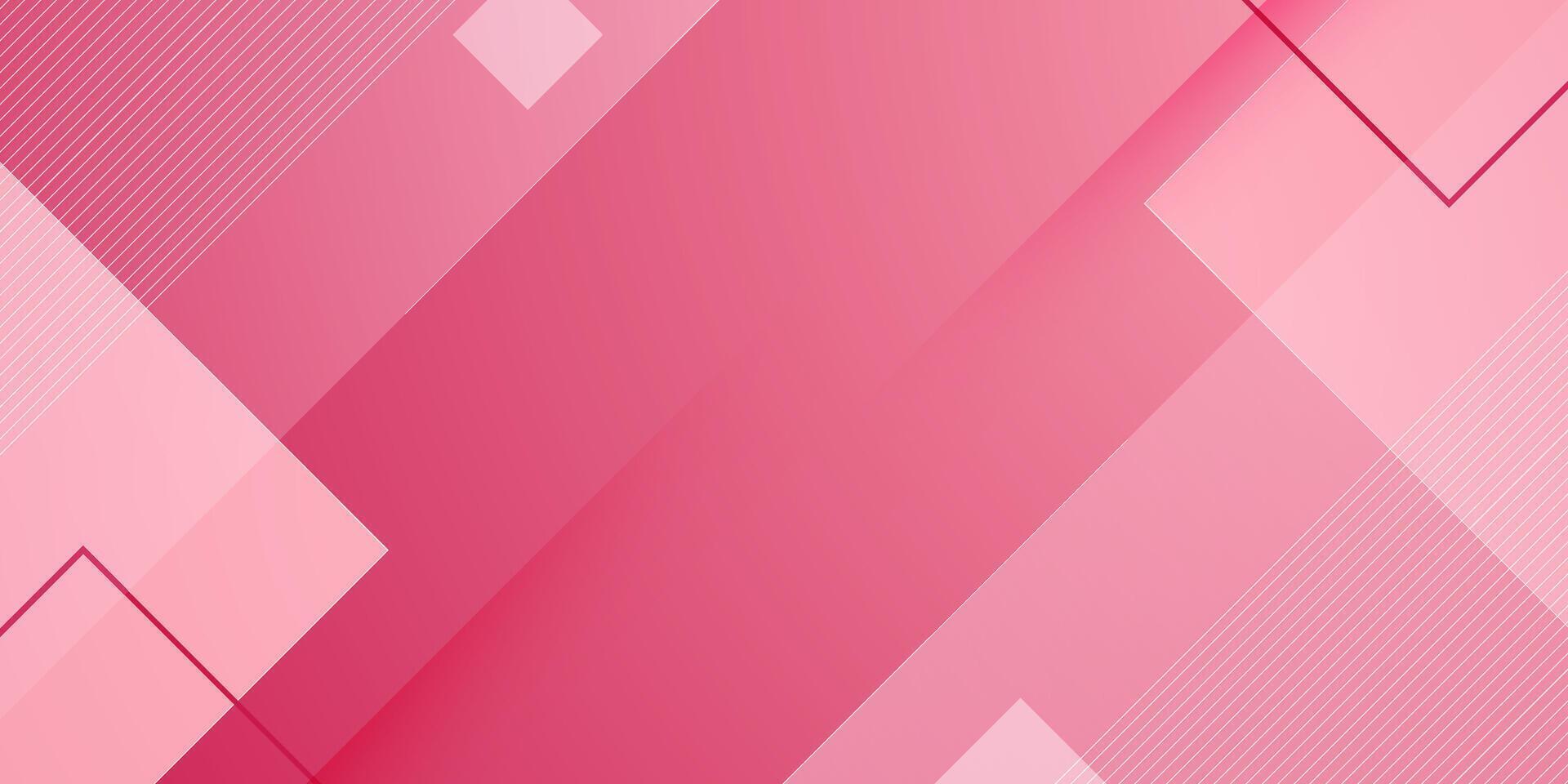 Abstract overlap square trendy pink background. Overlap square gradient red and pink pattern design. Bright banner background. vector