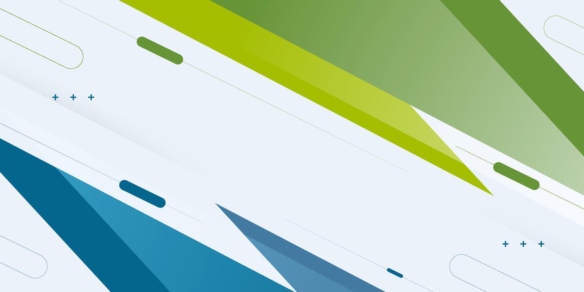 Abstract colorful banner triangle background. Green and blue overlap shapes pattern background design. vector