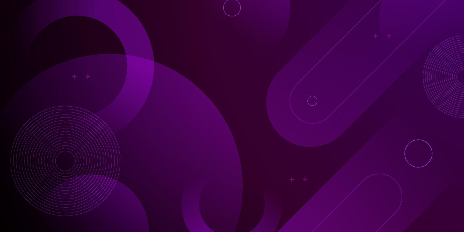 Abstract dark purple futuristic background. Trendy overlap dynamic circle shapes pattern. vector