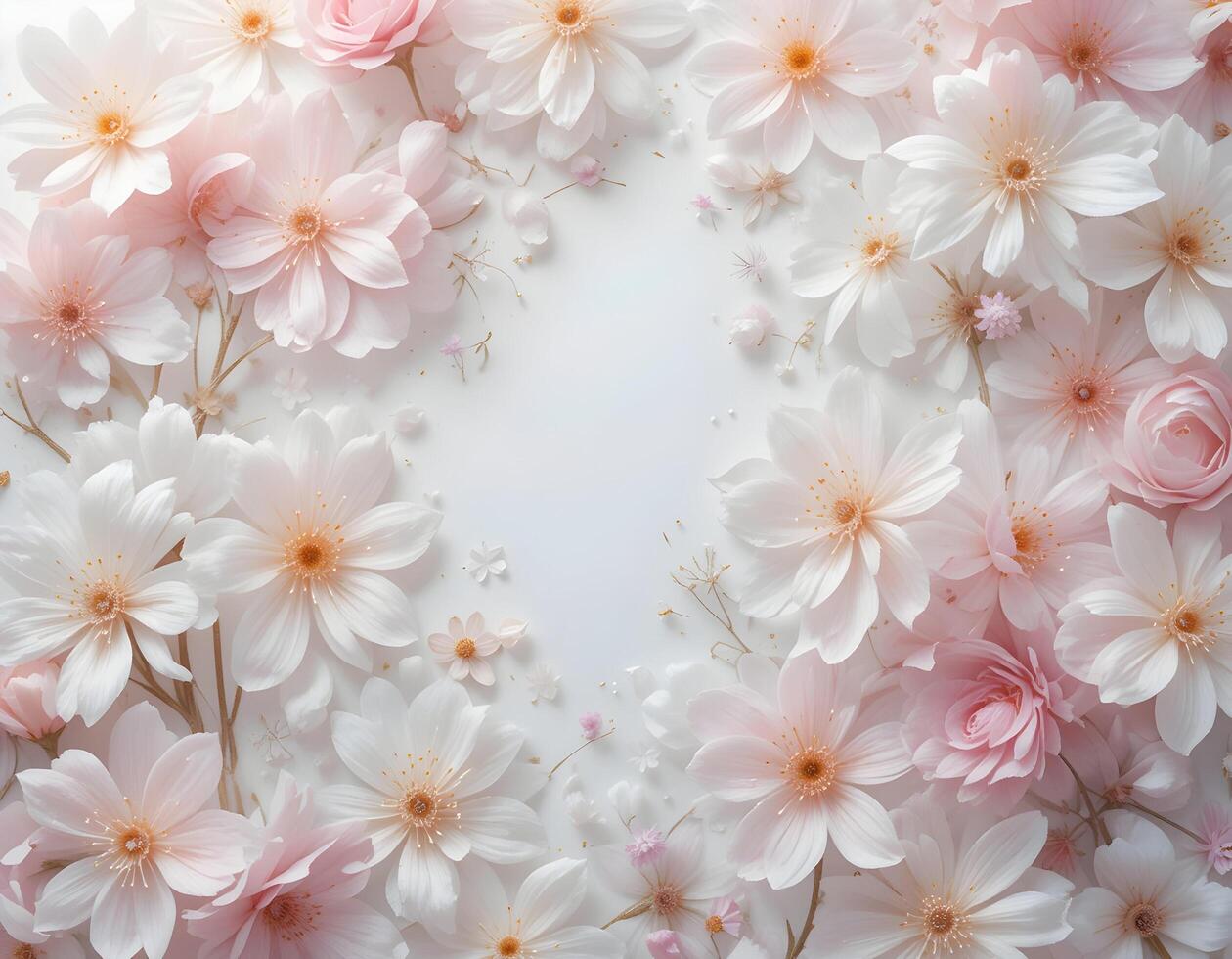 Floral Arrangement with White and Pink Flowers Background photo