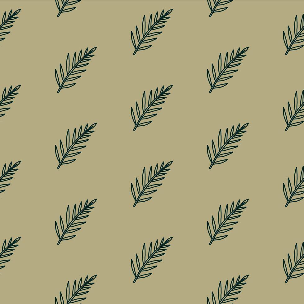 Hand Drawn Botanical Green Leaf Pattern vector