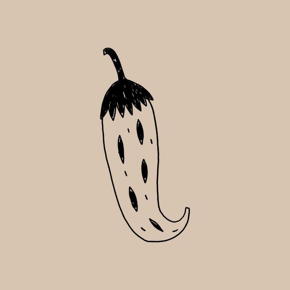 Mexican Folk Hot Pepper vector