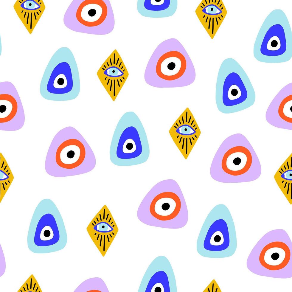 Turkish evil eye seamless pattern vector