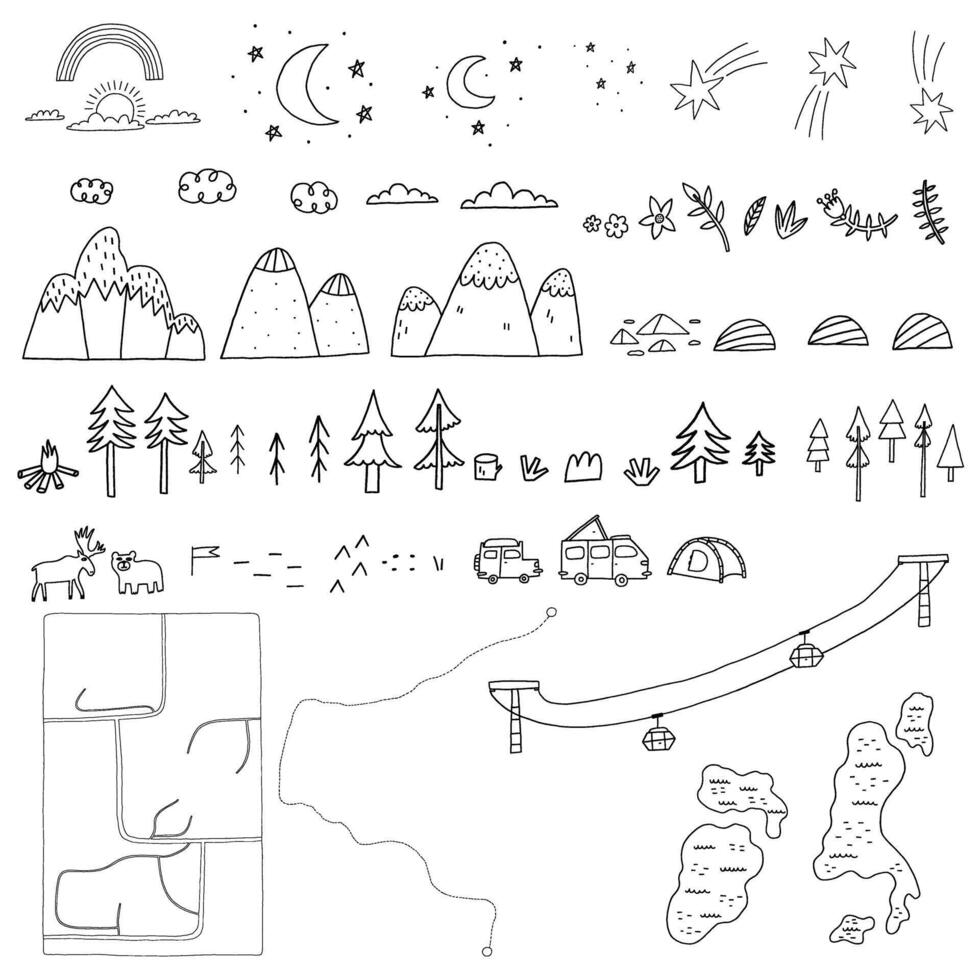 Black and White Direction Nature Forest Mountain vector