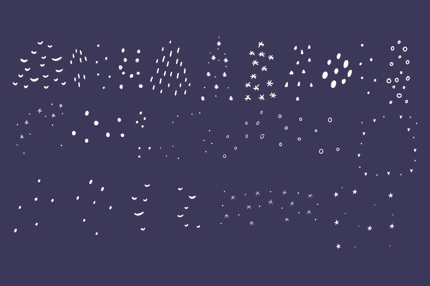Set Different White Snowflake vector