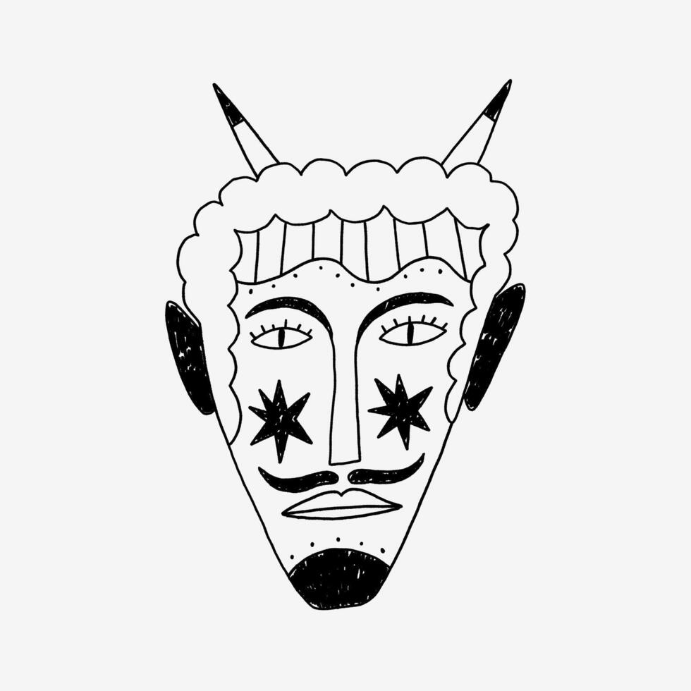 Mexican Folk Devil Mask vector