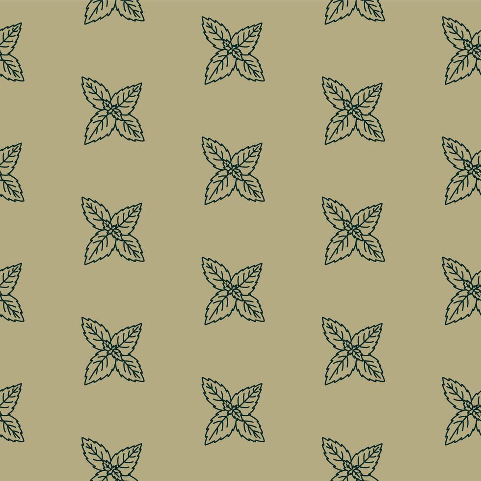 Mint Green Leaf Pattern vector