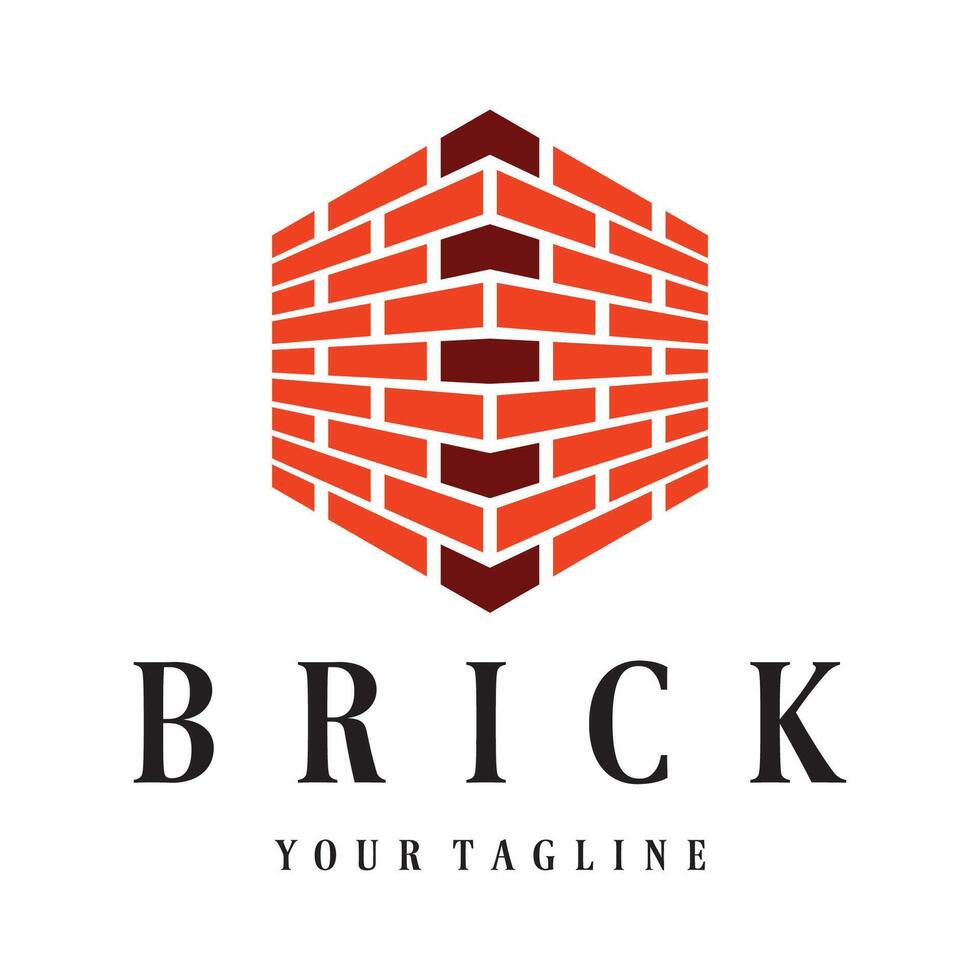 brick logo designs for buildings, architectural buildings, civil engineering, building materials shops vector