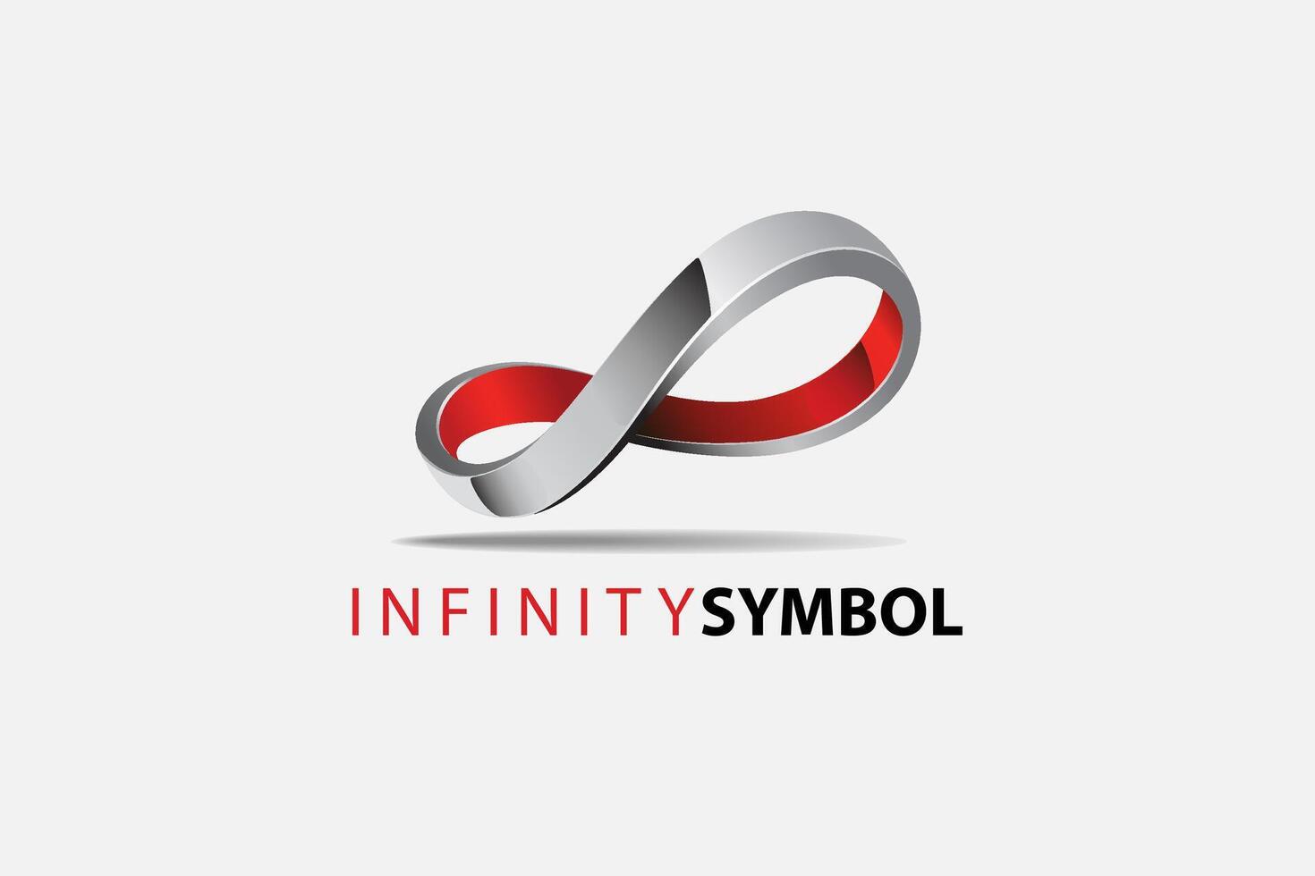 Infinity Logo Template. 3D abstract infinity iron curve symbol. This logo for almost any kind of business, multimedia, communication, interactive, creative design, and other company. vector