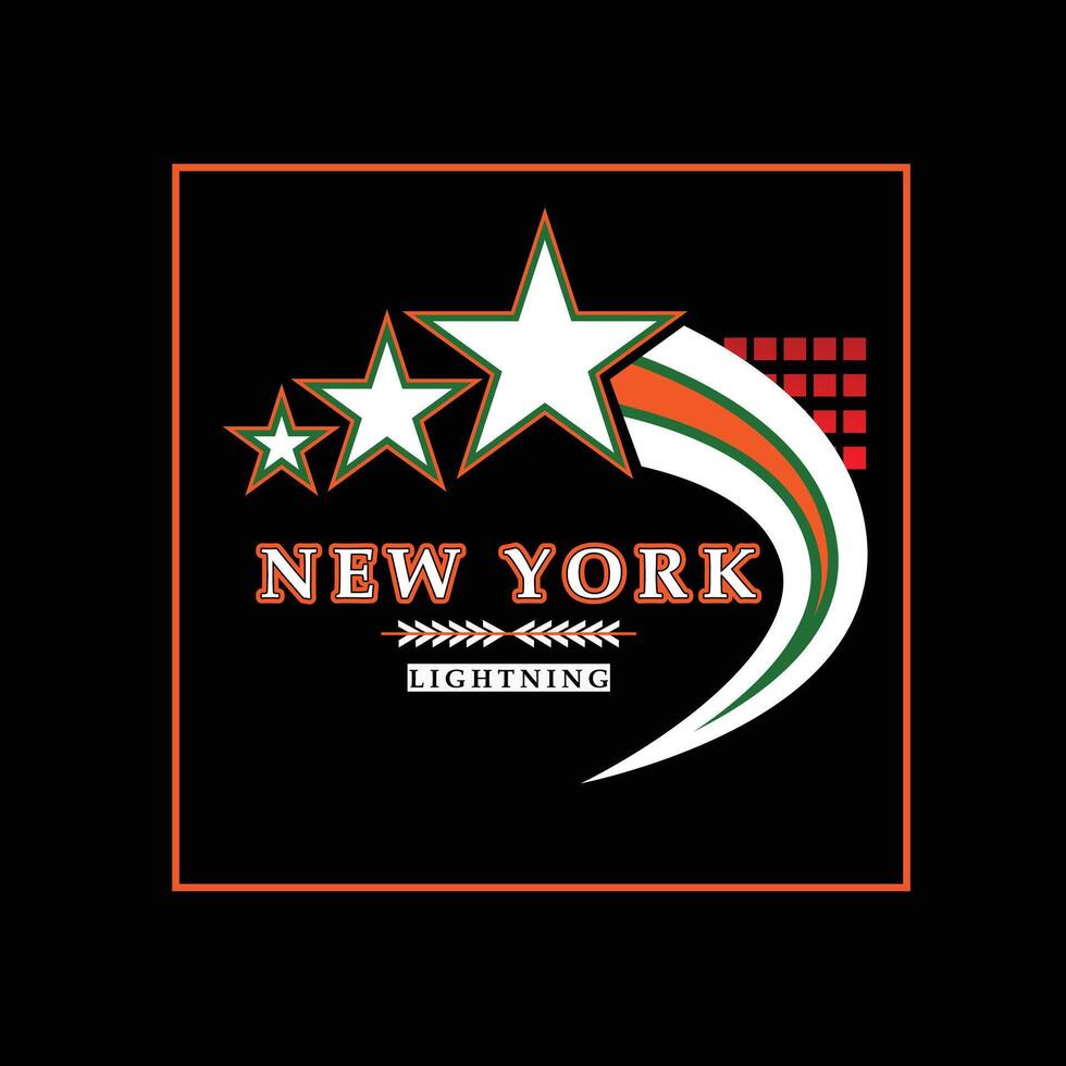 Streetwear y2k design with star and pattern. Tshirt new york theme design for printing, and apparel digital printing. vector