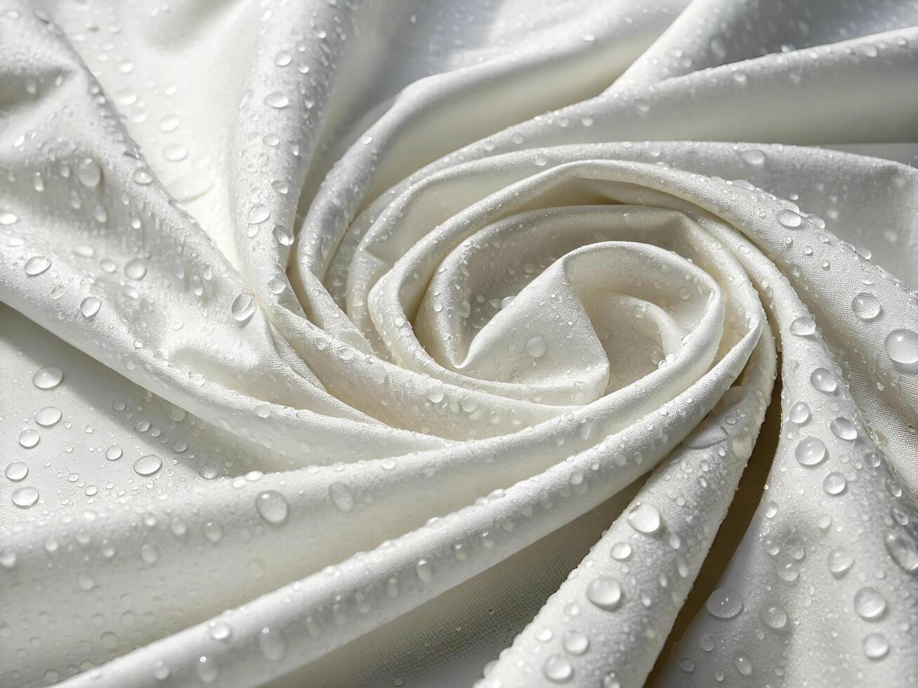 White Fabric with Water Droplets Texture Close-up photo