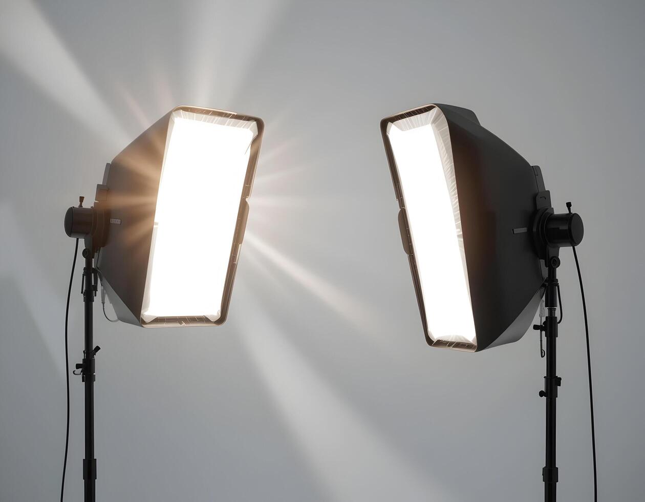 Studio Lighting Equipment Shining Bright with Dramatic Beam Effects photo