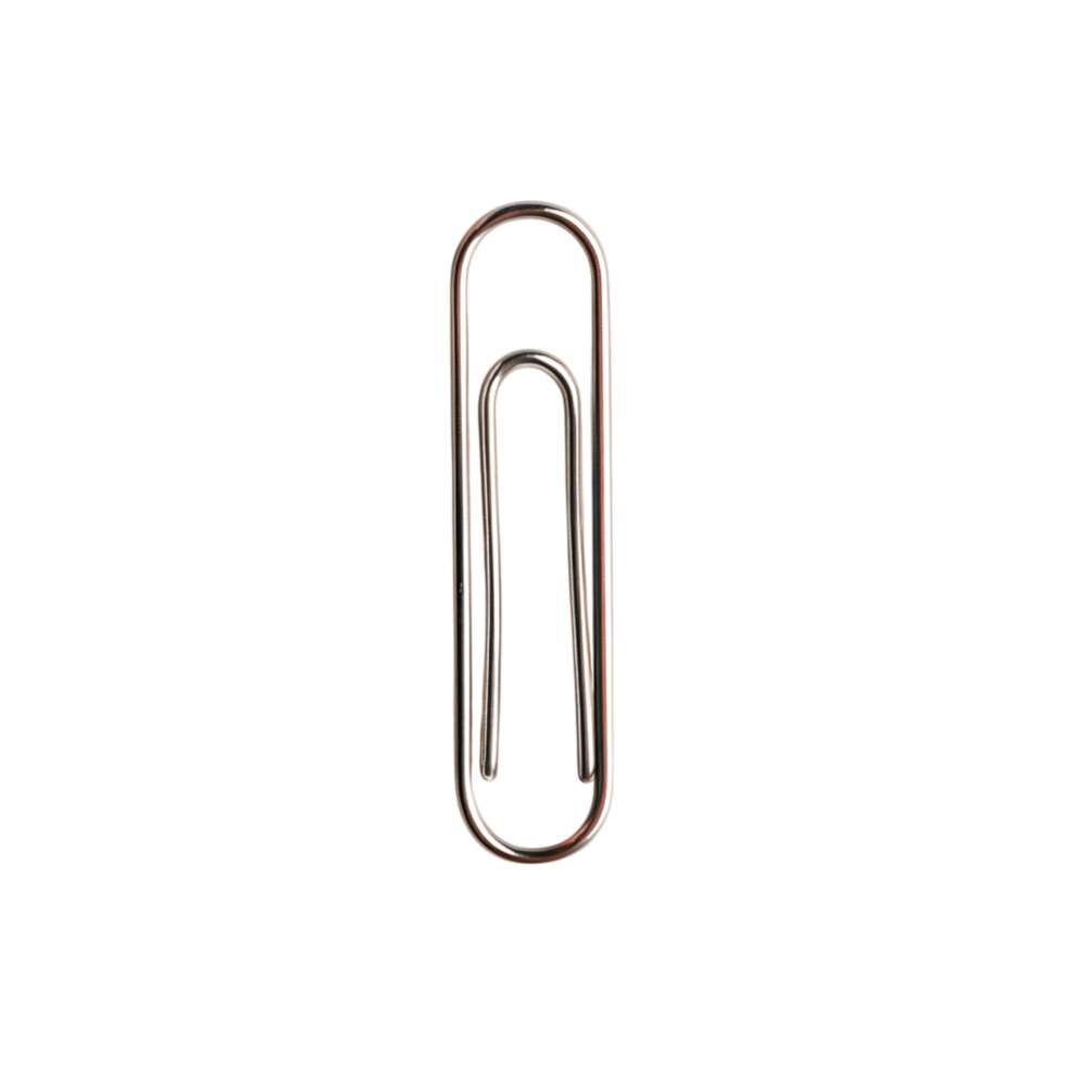 Simple and Elegant Metal Paper Clip for Office Use png