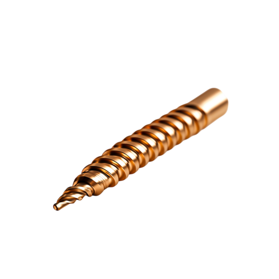 closeup of a shiny golden screw showcasing craftsmanship details png