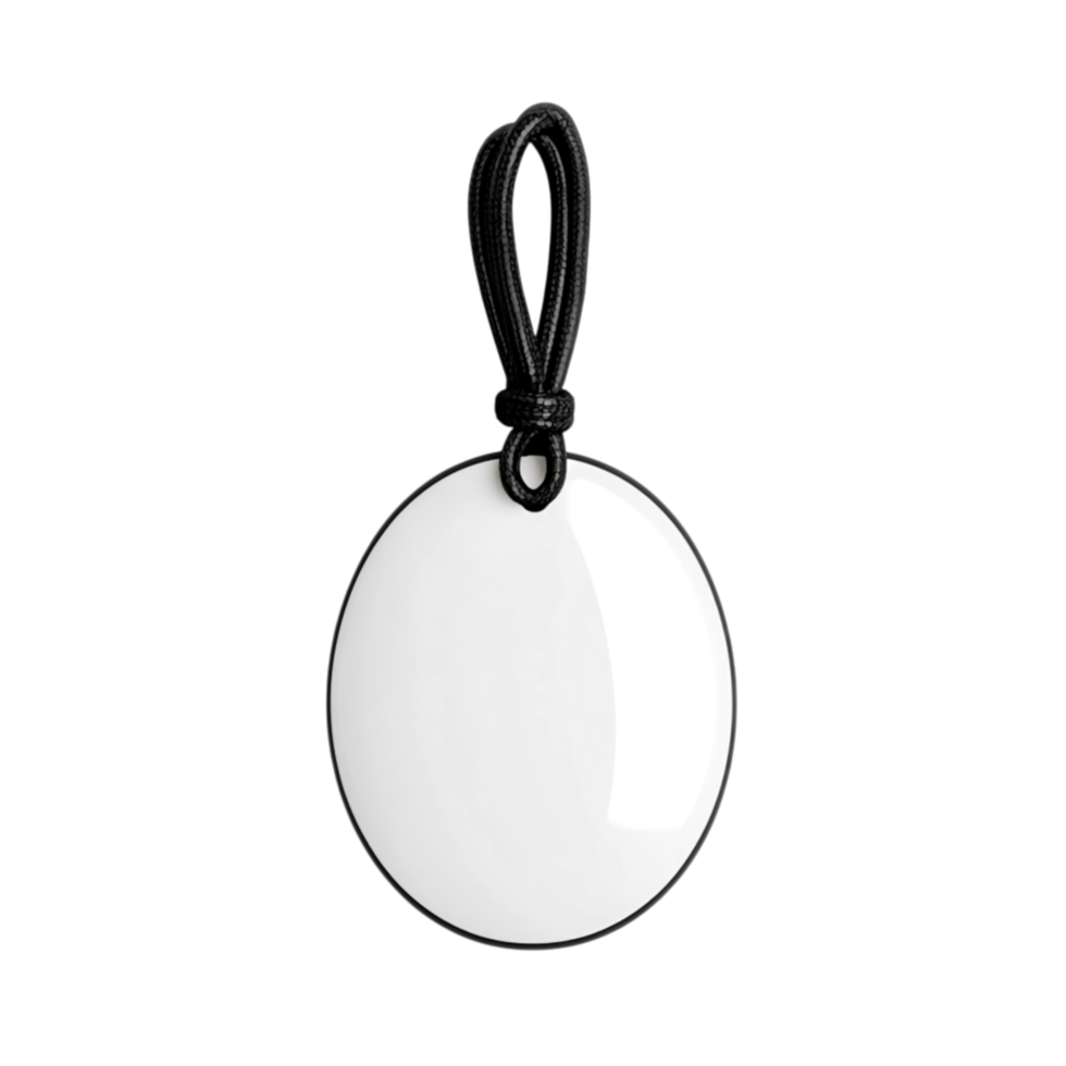 Blank Round Tag with Black String for Personalizatind Custom Labeling Projects png