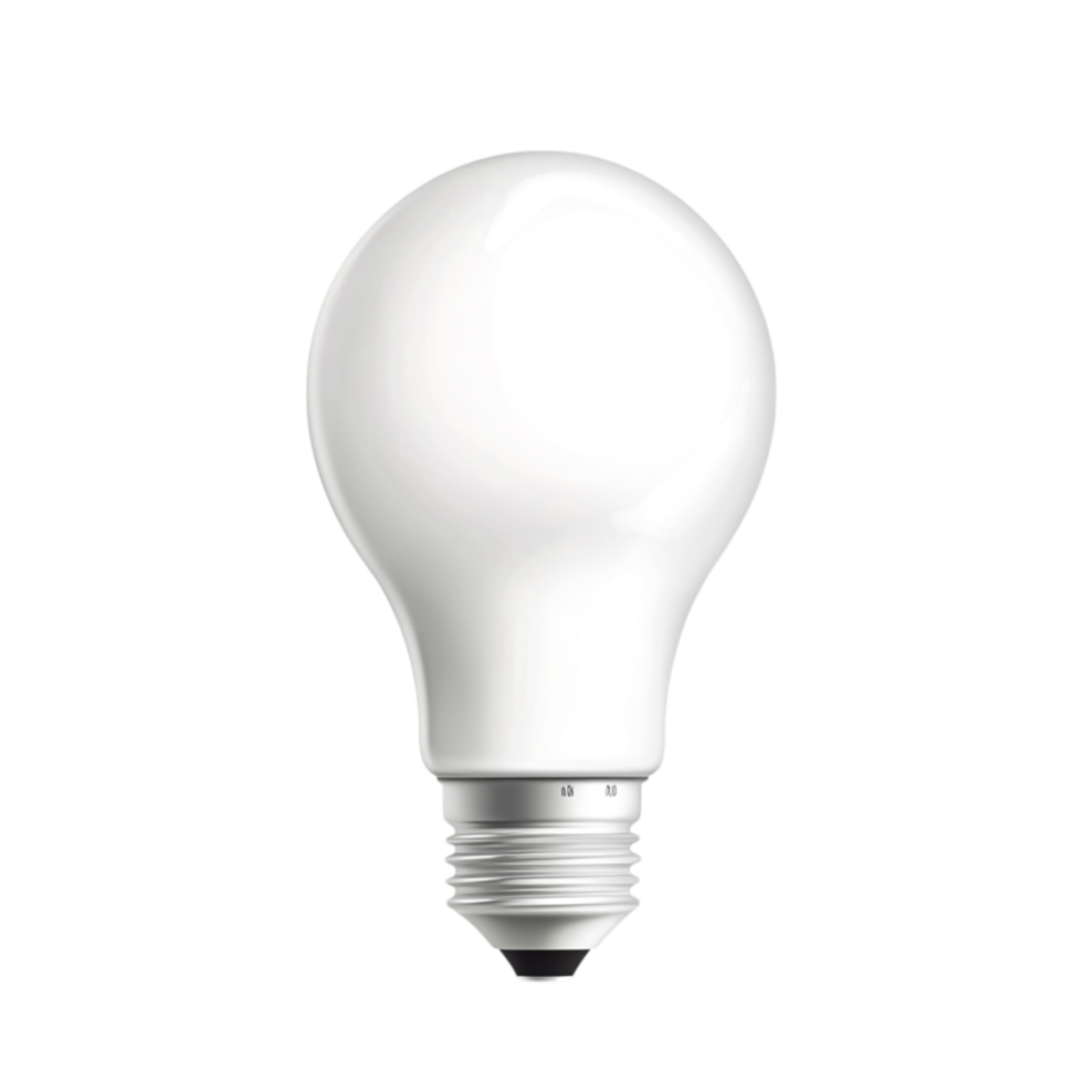 Bright White LED Light Bulb Transparent Background for Modern Lighting Designs png