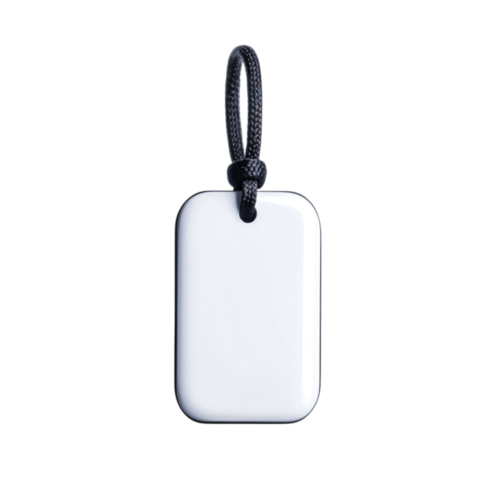 Minimalistic White Tag with Black String for Labeling and Identification Purposes png