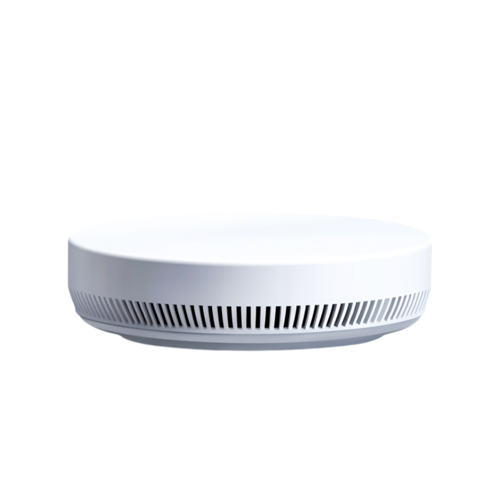 Sleek Modern White Air Purifier with Circular Design and Effective Filtration System png