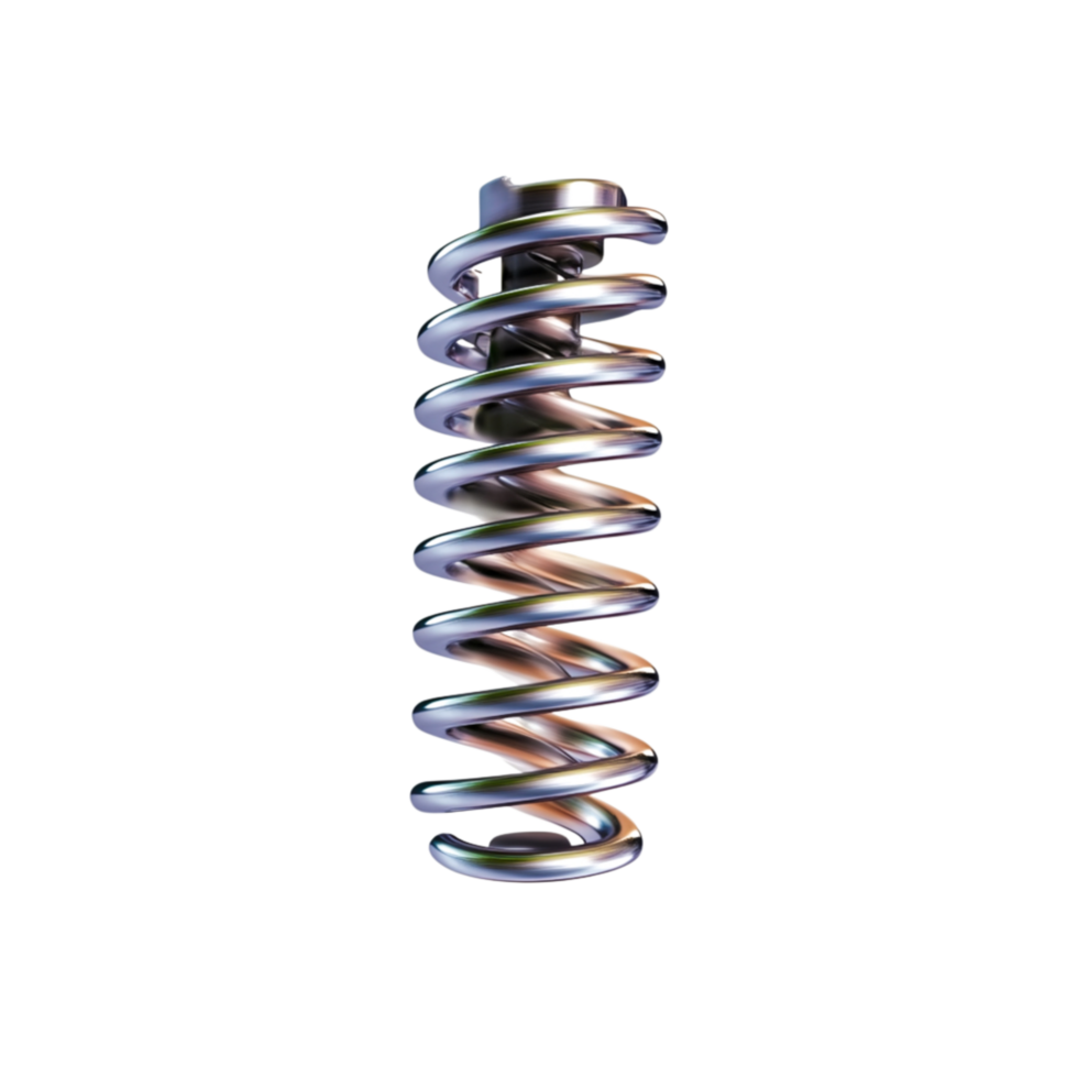 Metal coil spring with smooth finish for industrial and engineering applications png