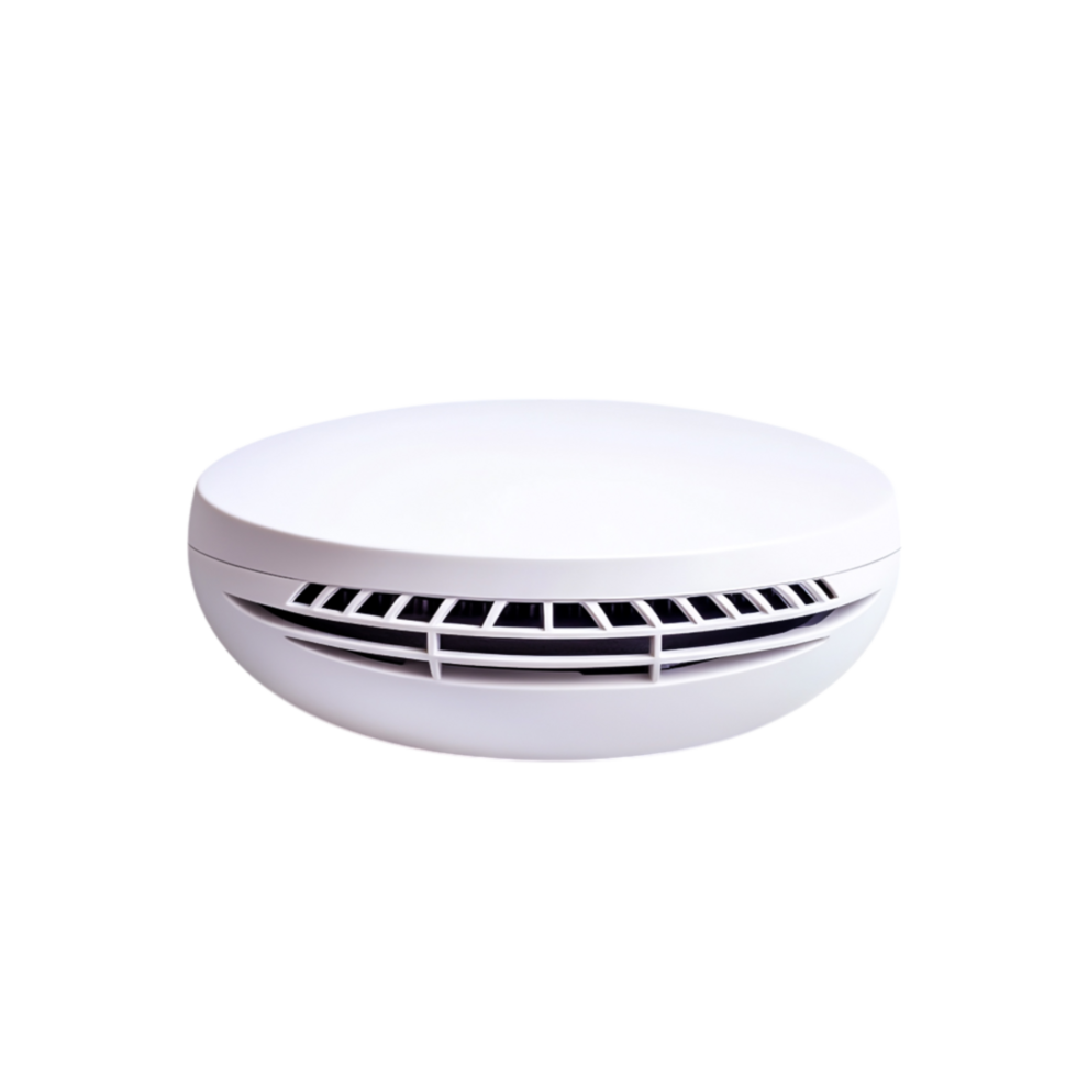 White Circular Smoke Detector Device for Home Safety in Modern Interior Design png
