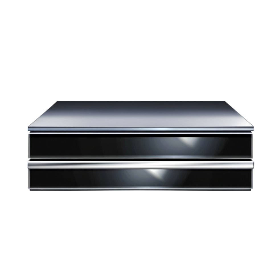 Sleek Modern Black and Silver Multimedia Storage Unit for Contemporary Interiors png