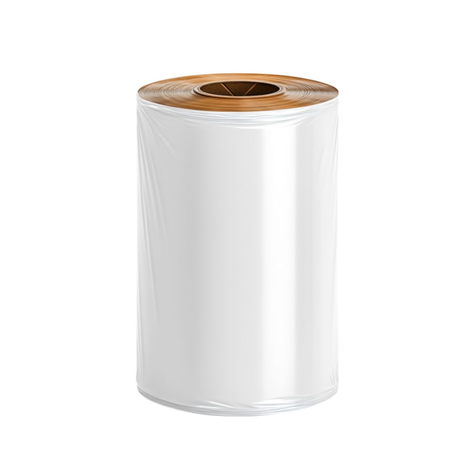 White Plastic Roll with Paper Core for Packaging and Crafting Projects png
