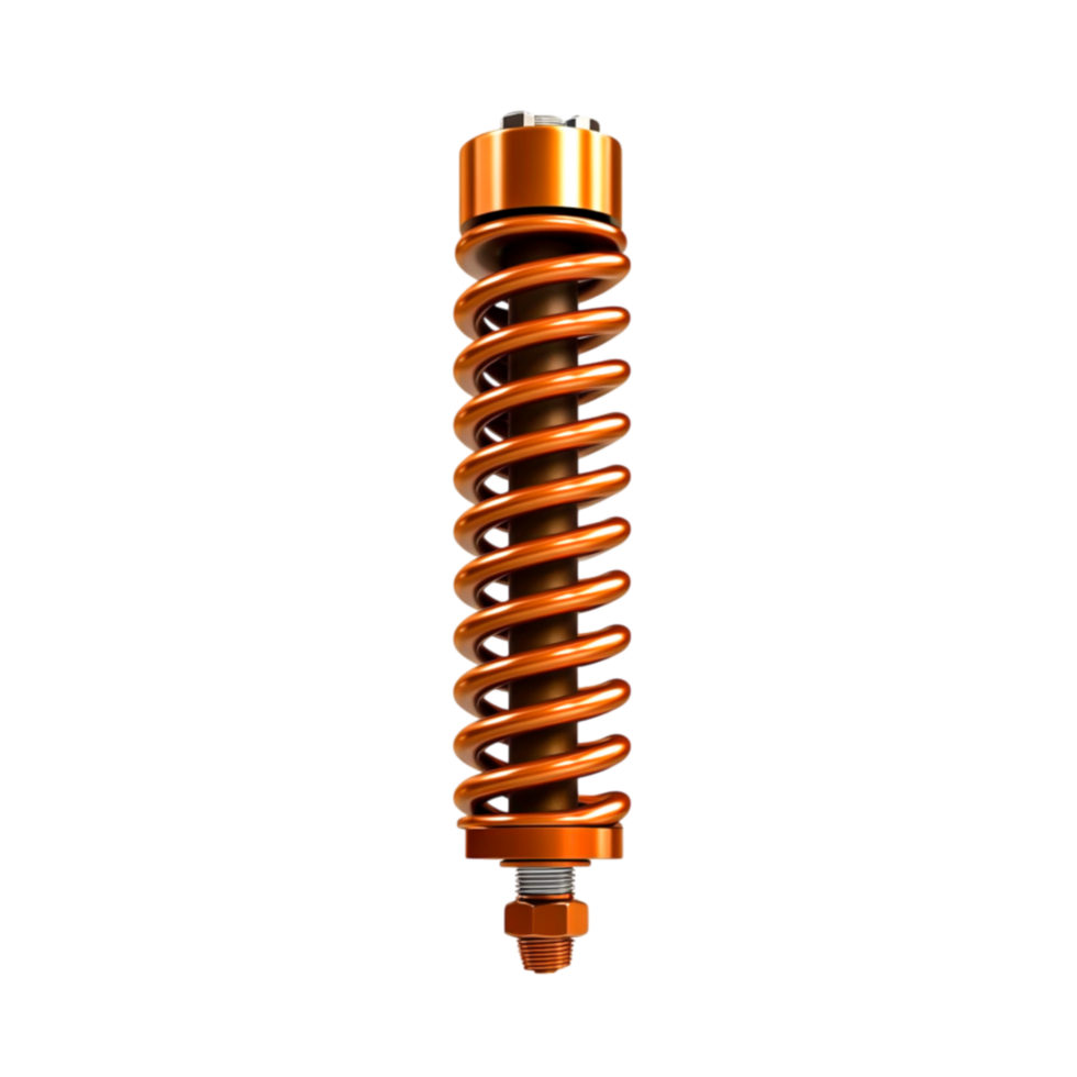 Metallic Coil Spring with Shiny Finish and Threaded End png