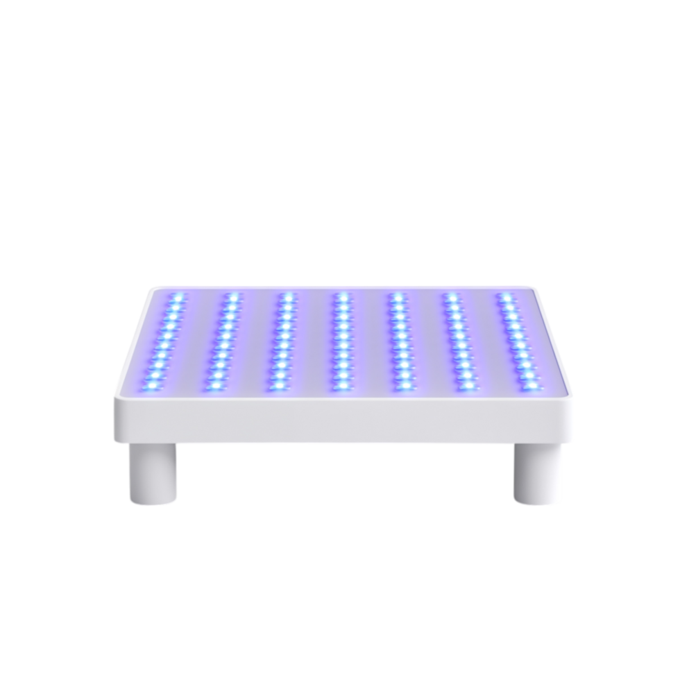 Modern LED light panel with blue lights white base for interior decoration png