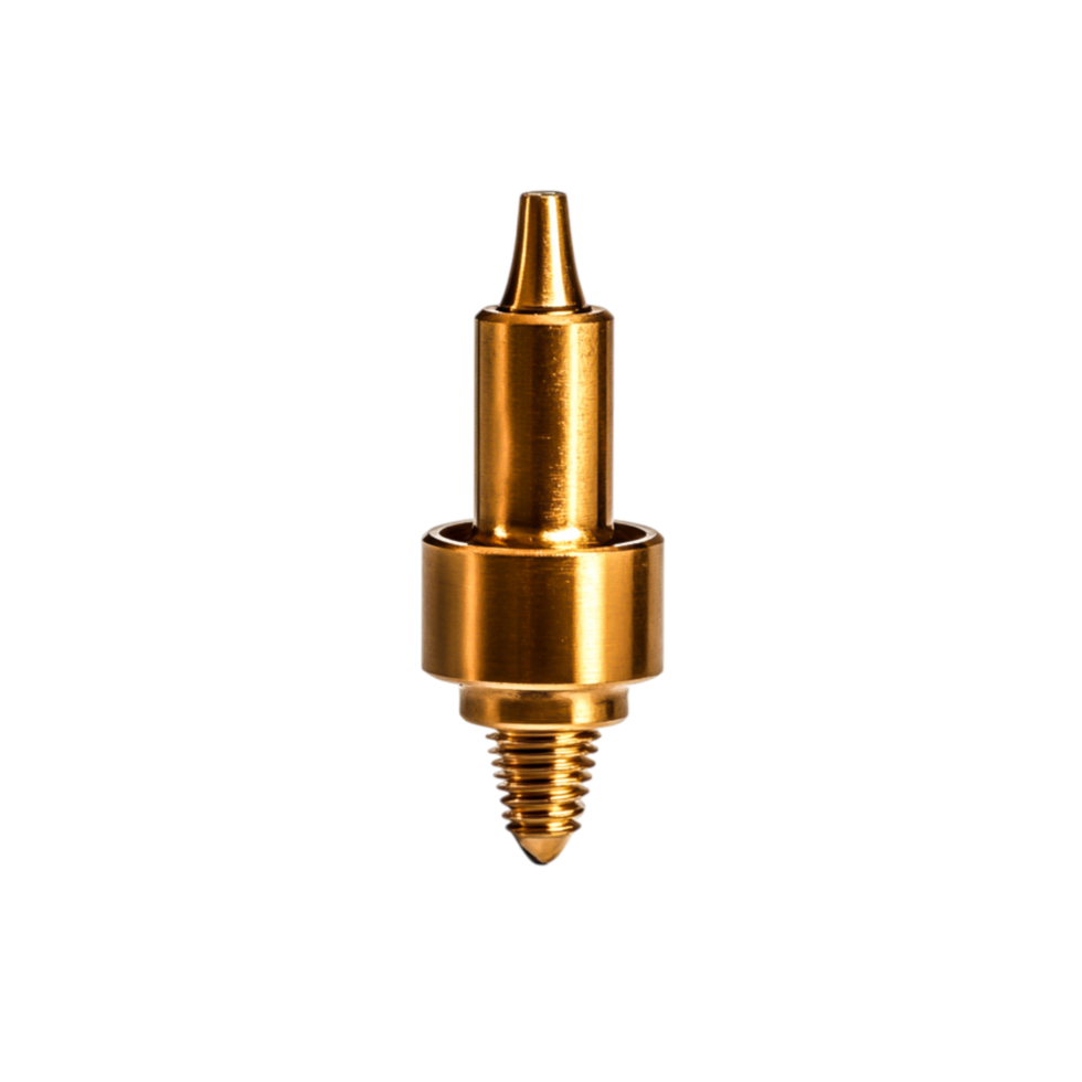 Metallic Gold Tip with Threaded Base for Crafting and Customization Projects png