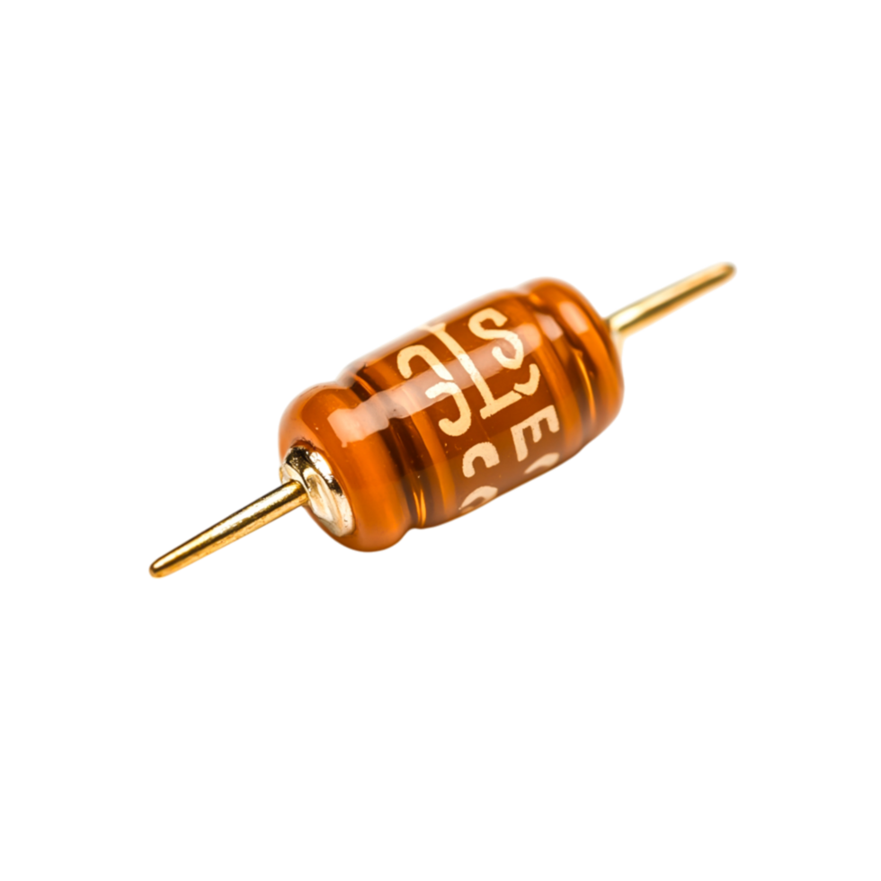 closeup of a Glowing Yellow Resistor Component for Electronic Circuit Design png