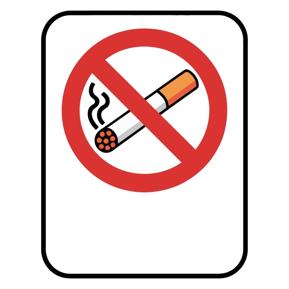 Bold No Smoking Sign. vector