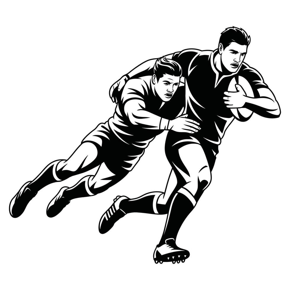 Rugby Tackle Silhouette. vector