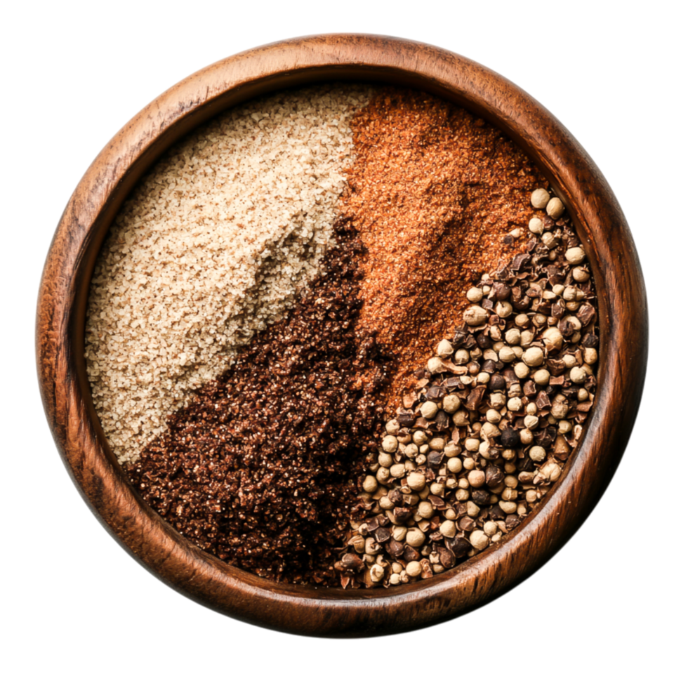 Aromatic Spices and Seasonings in a Wooden Bowl for Culinary Inspiration png